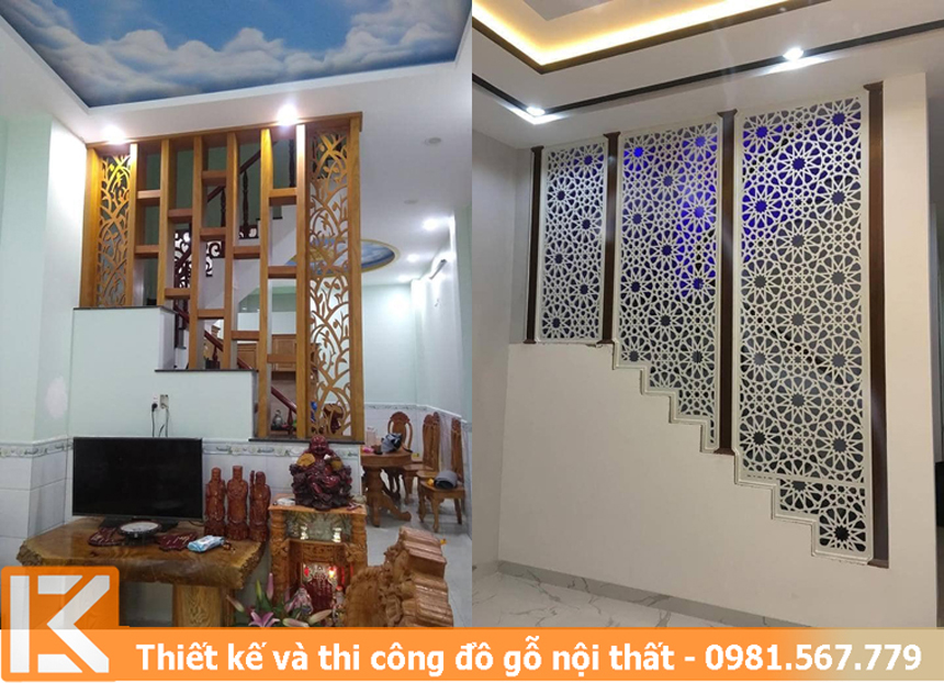Mẫu thiết kế vách ngăn tam cấp cầu thang quận Gò Vấp #KM24546014